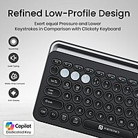 Portronics Bubble 3.0 Bluetooth + Wireless Keyboard – Grey & Black | Numeric Keys |  1 Year Warranty