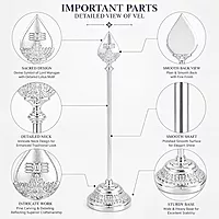 Sterling Silver Murugan Vel – Om Pattai Design for Pooja