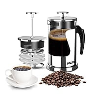 AGARO Crystal French Press Coffee Maker, 600 ML, 4 Level Filtration System, 304 Grade Stainless Steel