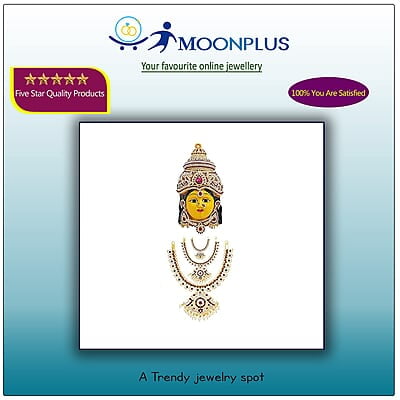Goddess Varalakshmi Amman Stone Face/Mugam with Attigai/Necklace