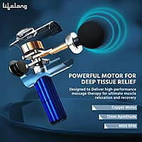 Lifelong Gun Massager for Pain Relief with Cold Compression & 99 Speed Settings - Rechargeable, 5 Massage Heads, 3 Modes for Full Body Deep Tissue Percussion Massage