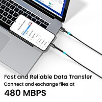 Portronics Konnect X – USB to Type-C Cable, 3A, 1M Black, fast charging, durable design, compatible with various devices, perfect for data transfer and charging, sleek and stylish.