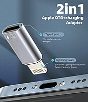 iPhone OTG Adapter – USB-C Female to Lightning Male Converter for Data Sync, Charging, Flash Drive, Camera, Keyboard, Mouse ,Compatible with iPhone 14/13/12/11/XR/X/8/7/SE