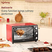 Lifelong Otg 40L - Oven Toaster Griller With Rotisserie For Kitchen- 1500W,5 Heating Modes