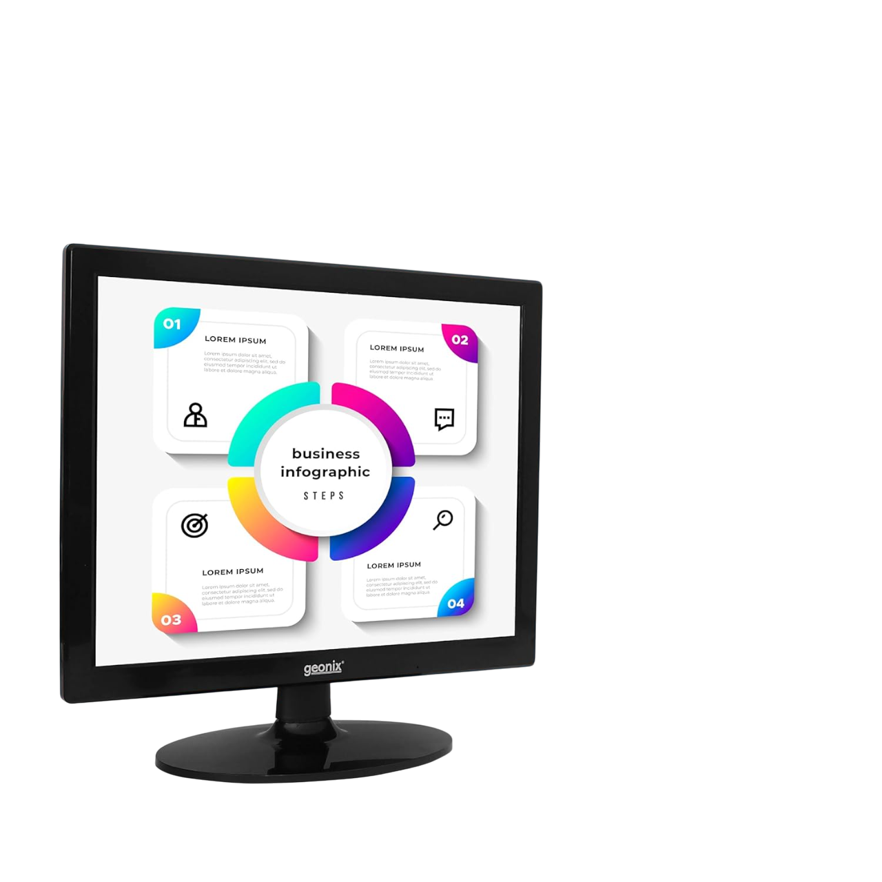 Geonix 15.1-Inch LED PC Monitor, VGA & HDMI Inputs-GXTF-WVHDF151