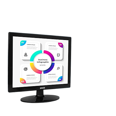 GEONIX 15.1" LED PC Monitor, VGA & HDMI, 1024x768, ‎GXTF-WVHDF151