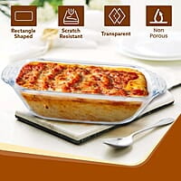 AGARO Elite Borosilicate Glass Baking Tray for Kitchen, 800 ml, Baking Dish, Serving Bowl, Oven & Microwave