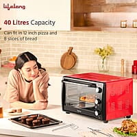 Lifelong Otg 40L - Oven Toaster Griller With Rotisserie For Kitchen- 1500W,5 Heating Modes
