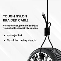 POR 2168 Konnect X C-Lightning – 27W Type-C to Lightning Braided Cable | 2M | Black | 06 Months
