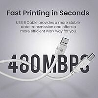 Portronics PrintLink 1.5 – USB-A to B Printer Cable, 1.5M, high-speed data transfer, durable design, compatible with various printers, ideal for home and office use, flexible and tangle-free.