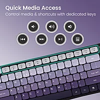 Portronics Key11 Purple Combo | BT 5.3, Type-C, Silent Keys, Ergonomic Design, Long Battery Life, Multi-Device Connectivity, Sleek Finish, Perfect for Home & Office Use, Easy to Carry.