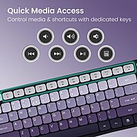 Portronics Key11 Purple Combo | BT 5.3, Type-C, Silent Keys, Ergonomic Design, Long Battery Life, Multi-Device Connectivity, Sleek Finish, Perfect for Home & Office Use, Easy to Carry.