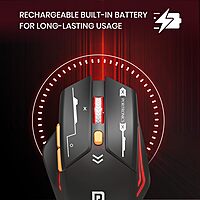 Portronics Vader Max Wireless Mouse – Dual Mode BT 5.3 & 2.4GHz | 2400 DPI | Black | 1 Year Warranty