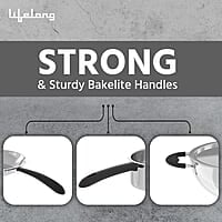 Lifelong 3 pc Cookware 2 Litre Stainless Steel Kadhai with SS Lid 23 CM 1.2 Litre Stainless Steel Sauce Pan 16 CM 1.2 litres Stainless Steel Fry Pan 23 CM