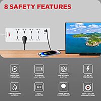 Live Tech Nicole WC03 Surge Protector – 6 Sockets, designed for safety and convenience. Protects devices from surges, features 6 outlets for multiple devices, compact design for home or office use.