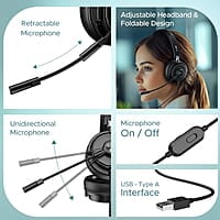 boAt BassHeads 900 Pro Wired Headphones with 40mm Drivers, Lightweight Foldable Design, Remote Control, Unidirectional Retractable Mic, Adjustable Headband & USB Type-A Compatibility