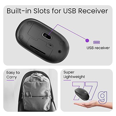 Ambrane Sliq-2 Wireless Mouse (Black) Ambrane Sliq-2 Wireless Mouse (Black)