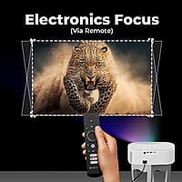 ZEBRONICS PIXAPLAY 28 1080P FHD, 508 cm Screen, Dolby, Smart Projector, 9000 Lumens, Auto Focus, Auto Keystone, HDMI (ARC), Miracast, Dual Band, 30,000 Hour Lamp Life