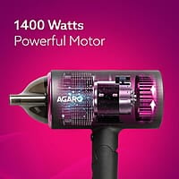 AGARO HD-1214 Premium Hair Dryer with 1400 Watts Motor, 3 Temperature Settings & Cool Shot