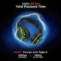 boAt Rockerz 425 Bluetooth Wireless On Ear Headphones Signature Sound, ENx Tech, ASAP Charge, 25H Playtime, Bluetooth V5.2, Dual Pairing with Mic