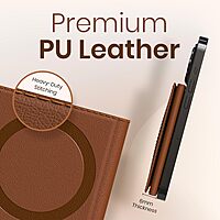 Portronics Wallet X – Magnetic Tri-Fold Wallet, Brown. Stylish and functional, this wallet features a secure magnetic closure, multiple card slots, and a sleek design perfect for everyday use.