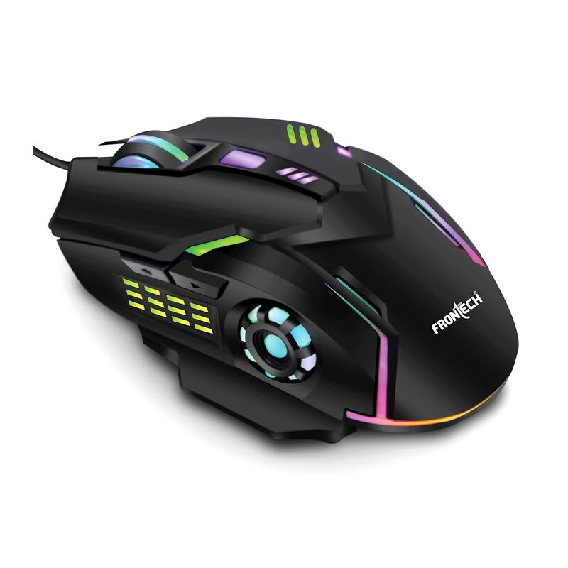 Frontech MS-0050 Wired Gaming Mouse – USB | 3600 DPI | 6 Programmable Keys | RGB Backlit with 7 LED Effects | PC & Laptop | 1 Year Warranty