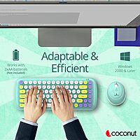 Coconut Bling Retro Wireless Combo (Elegant Retro Design Keyboard with Wireless Mouse, Perfect for Home, Office & Casual Use, 1 Year Warranty)