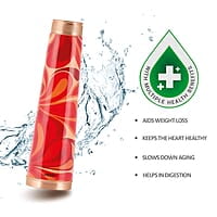 MILTON Copper Delight Design Water Bottle, 915 ml, Ethnic  Lacquer Coating, Curved bottle