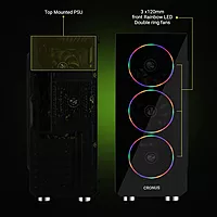 Zebronics Cronus Case with Tempered Glass & RGB