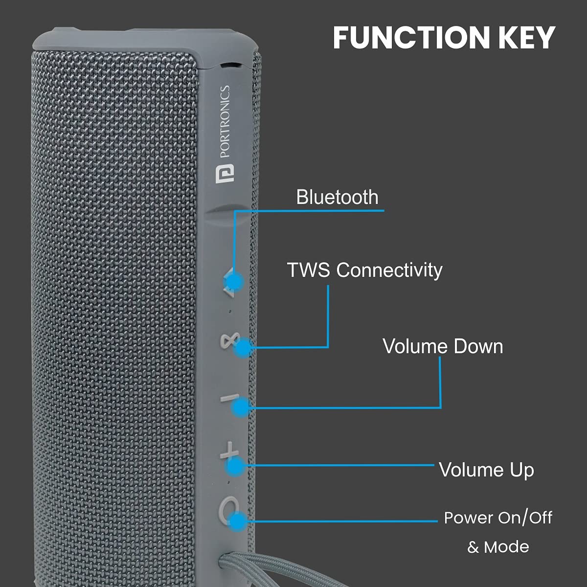 Portronics Breeze Plus – 20W Wireless Bluetooth Speaker | Powerful Sound, Deep Bass & Sleek Portable Design