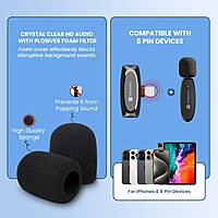 Portronics Dash 7 – 8-Pin Wireless Mic for iPhone & iPad offers crystal-clear audio, easy connectivity, and compact design, making it perfect for content creators and on-the-go recording.