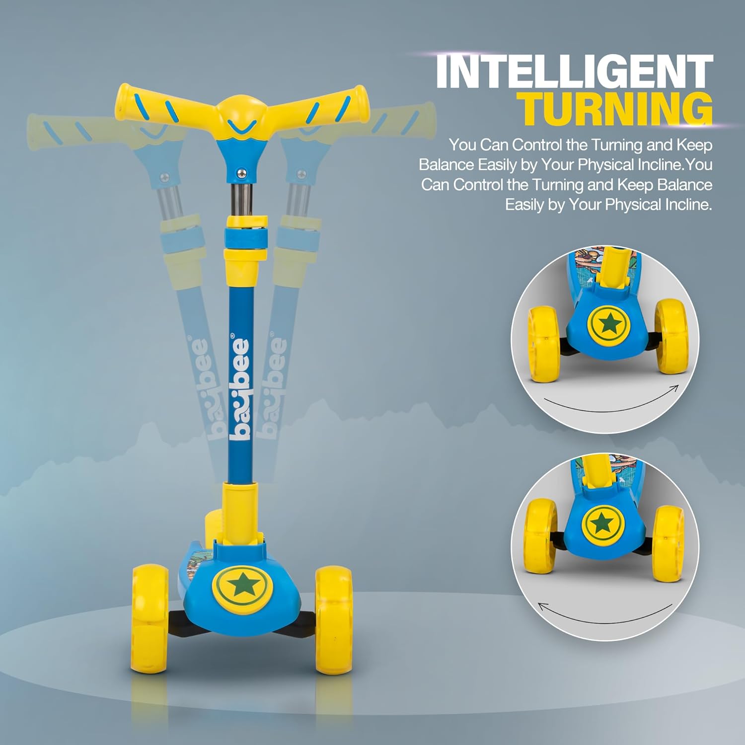 Baybee Kitty Kick Scooter for Kids, Foldable Kids Scooter- Blue Baybee Kitty Kick Scooter for Kids, Foldable Kids Scooter- Blue