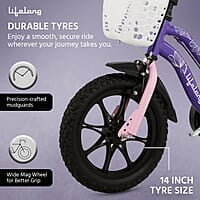 Lifelong Juniors Ride Cycle 14T with Training Wheel, Mudguard for Boys and Girls