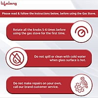 Lifelong Glass Top Gas Stove, 4 Burner Gas Stove, Black (ISI Certified,1 year warranty with Doorstep Service)