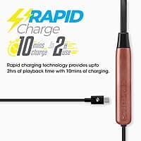 ZEBRONICS Zeb Evolve Wireless Bluetooth in Ear Neckband Earphone, Rapid Charge, Dual Pairing, Magnetic earpiece,Voice Assistant with Mic