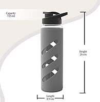 Treo By Milton CGWFBOT034ORNG0024 Glass Bottle, 725 ml