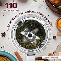 Borosil Grande 1000 W Mixer Grinder, With Double Ball Bearings, 4 Jars (3 SS Jars (1.5 L Blending Jar, 1.2 L Dry/Wet Grinder, 400 ml Chutney Jar) & 1 PC Jar with Fruit Filter) Mixie For Kitchen