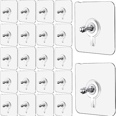Heavy Duty Self-Adhesive Screw Hooks Without Drilling for Kitchen and Bathroom Accessories