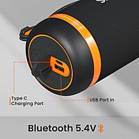 Portronics Breeze 7: 15W Bluetooth Speaker featuring vibrant RGB lights and powerful bass for an immersive audio experience. Perfect for parties, outdoor use, and enhancing your music enjoyment.
