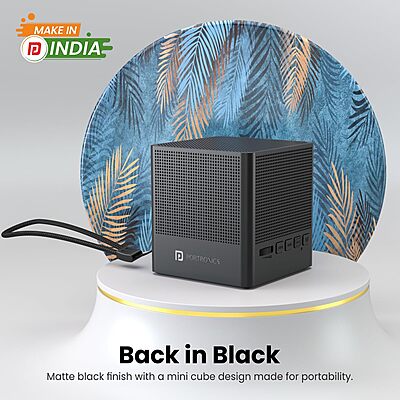 Portronics Bounce 2 Blue 5W Speaker | Wireless Bluetooth, Built-in FM Radio & Portable Design for All Devices
