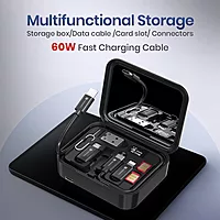 Portronics Smartpod 15W 3-in-1 Wireless Charger with Mirror & Cleaning Kit | Black