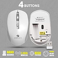 Zebronics Companion 500 Wireless Keyboard and Mouse White