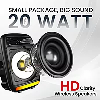 Portronics POR 2018 Melomix 20W Bluetooth Speaker – Wired Mic | TWS | FM | AUX/USB/MicroSD | Black