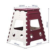 Varmora 18 Inches Super Strong Folding Step Stool Red