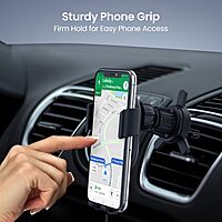 Portronics Clamp 4 – 15W Wireless Car Charger, Vent Mount: Effortlessly charge your phone while driving. Features adjustable grip, fast charging, and easy installation for a seamless experience.