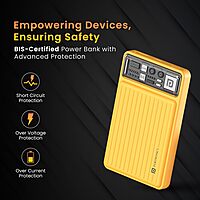 Portronics Mini 10K – 15W Magnetic Wireless Power Bank (Yellow) offers fast charging with a sleek design. Compact and portable, it ensures your devices stay powered on the go. Perfect for travel!
