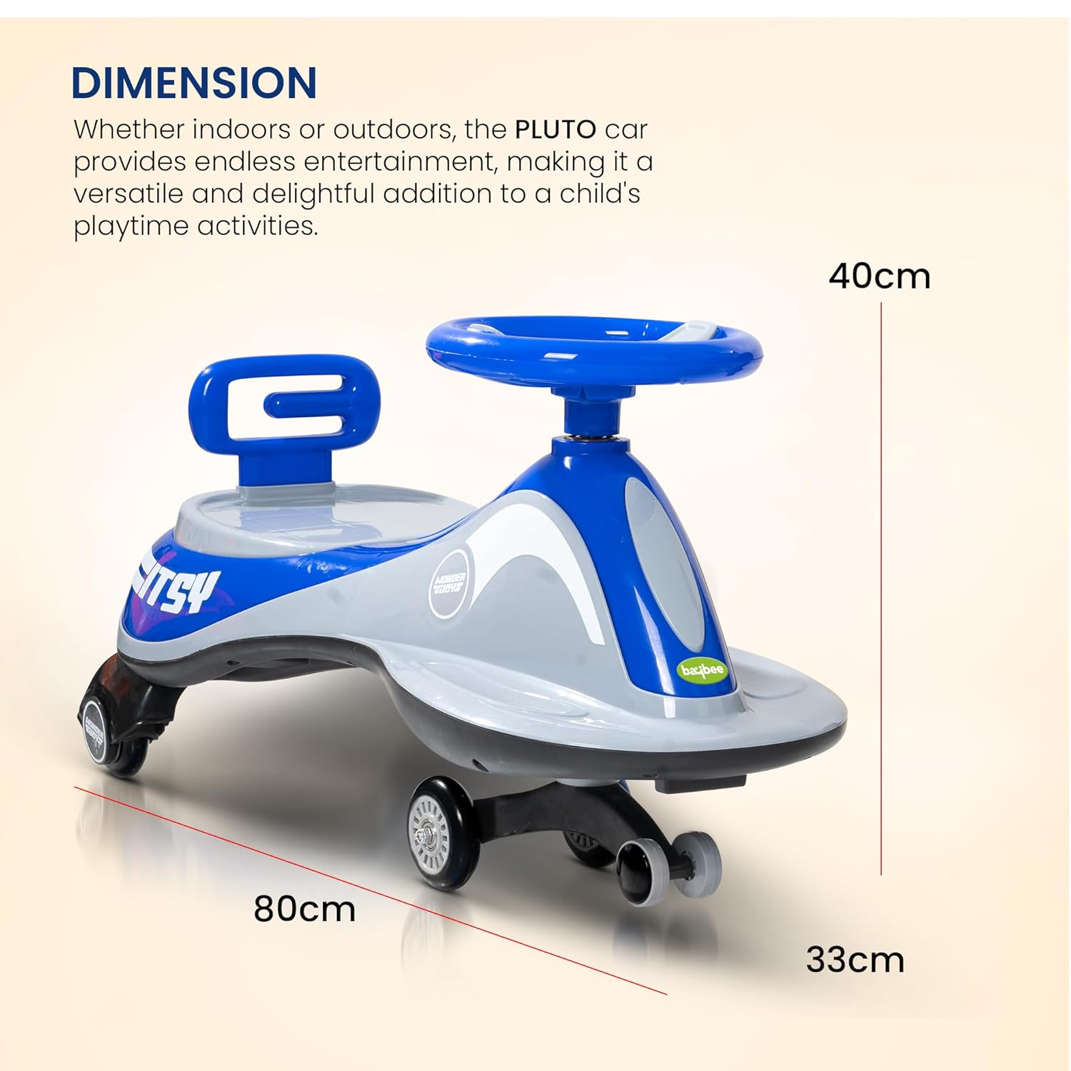 Baybee Pluto Kids Magic Swing Cars for Kids, with Led Lights, Scratch Free PP Wheels & Music-Blue Baybee Pluto Kids Magic Swing Cars for Kids, with Led Lights, Scratch Free PP Wheels & Music-Blue