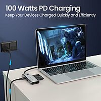 Portronics Mport One – 9-in-1 USB-C Hub features 4K HDMI, USB 3.0 ports, SD card reader, and more. Perfect for expanding connectivity for laptops and devices. Compact and portable design.