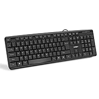 Frontech FT-1672 Wired Keyboard (Membrane Keys, USB Plug & Play, Ergonomic Design, Retractable Stands, 1 Year Warranty)