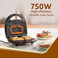AGARO Regal 750 Watts 3-In-1 Sandwich Maker